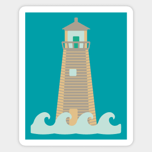 NAUTICAL OCEAN LIGHTHOUSE Coastal Seashore Waves - UnBlink Studio by Jackie Tahara Magnet